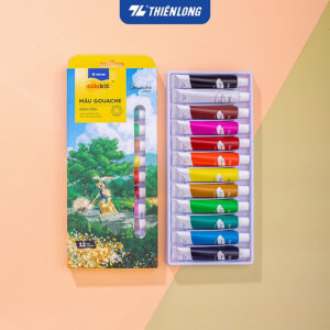 [Review] Bộ 12/18/24 màu Gouache dạng tuýp 12ml Thiên Long Colokit