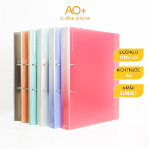 [Review] Bìa file còng A4 Sunset đựng tài liệu AO+, bìa nhựa PP 2 còng nhẫn D chắc chắn (3.5cm/5cm) SB211/SB212