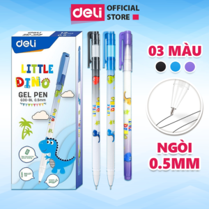 [Review] Bút gel học sinh Deli 0.5mm mực Xanh/Đen - Chất lượng mực an toàn trơn tru, thân bút trang bị đệm tay chống trượt - EG30