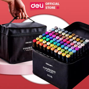 [Review] Bút màu marker chuyên nghiệp Deli -kèm túi vải - 30/40/60/80 Màu - 70806