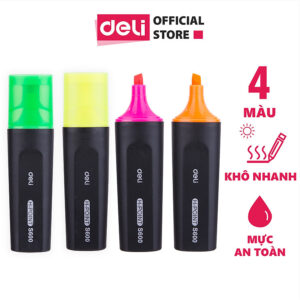 [Review] Bút nhớ dòng Deli - Bút dấu dòng - Bút highlight - 2 chiếc - ES600