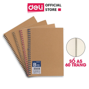 [Review] Combo 4 Cuốn Sổ Tay Ghi Chép A5 Gáy Xoắn 120 Trang Kẻ Ngang Deli - Phù Hợp Làm Sổ Kế Hoạch Planner, Nhật Kí, Tập Vở Ghi Chép Bullet Journal - LA560-06