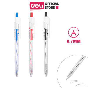 [Review] Combo 5-10-20 Bút Bi Bấm Deli EQ24 Ngòi 0.7mm - Mực Xanh/Đen/Đỏ - Bút bi dầu phù hợp học sinh văn phòng