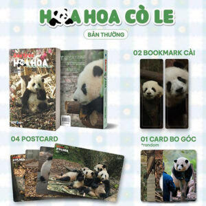 [Review] Gấu Trúc Hoa Hoa - Tặng Kèm 2 Bookmark Hai Mặt + 4 Postcard Hai Mặt Kèm Chân Đế + 1 Card Bo Góc Ánh Trai Lấp Lánh Ngẫu Nhiên 1 Trong 4 Mẫu