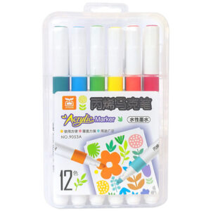 [Review] Hộp 12 Bút Dạ Màu Acrylic Marker - 9053A