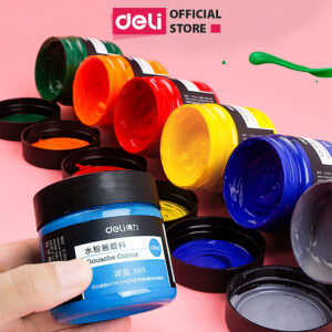 [Review] Màu bột Gouache 100ml cao cấp dạng hũ Deli - Tô đất sét, đất nặn tự khô - Siêu mịn, tươi sáng, dễ sử dụng - Nhiều màu sắc - 73888