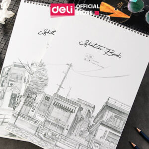 [Review] Sổ phác thảo 100gsm 40 trang lò xo kép nhiều kích cỡ Deli - Sketchnote - 1 quyển - 73627 / 73628 / 73633