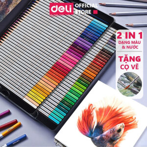 [Review] [Tặng Cọ] Bút Chì Màu Gốc Nước Dmast Cao Cấp Deli - Chì Màu Hộp Thiếc 24/36/48/72 Màu - Tô Vẽ Tranh Chuyên Nghiệp