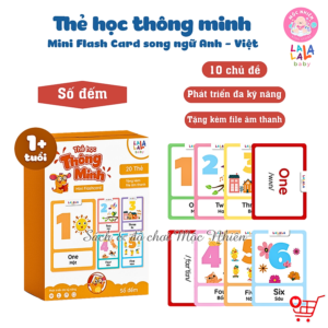 [Review] Thẻ học thông minh Mini Flashcard song ngữ Anh - Việt nhiều chủ đề cho bé - Thương hiệu Lalala baby