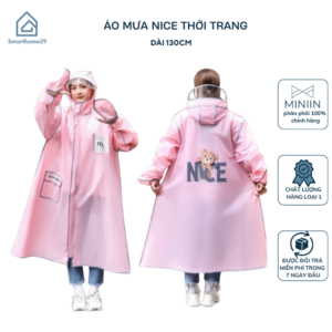 [Review] Áo Mưa Thời Trang Họa Tiết Gấu Nice Thiết Kế Thân Dài Có Kính Chắn Mưa Và Bao Tay Tiện Lợi- CÓ 4 MÀU - LOẠI 1 - HÀNG CHÍNH HÃNG MINIIN