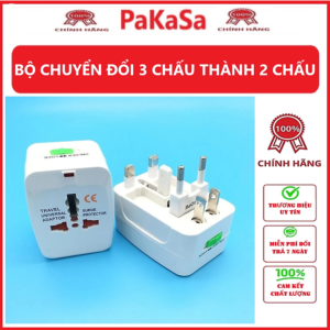 [Review] Bộ Chuyển Đổi 3 Chấu Thành 2 Chấu - Ổ cắm du lịch đa năng dùng được cho chuẩn cổng Mỹ, Nhật, Châu Âu, Úc - Hàng chính hãng