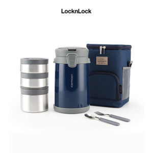 [Review] Bộ Hộp Cơm Giữ Nhiệt Lock&Lock Easy Carry 2L LHC8039 Có Túi (1 Hộp 720ml, 2 Hộp 420ml Kèm 1 Bộ Muỗng Và Nĩa)
