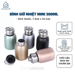 [Review] Bình Nước Giữ Nhiệt Mini Lõi Inox 304 300ml, Ly Giữ Nhiệt 5 Lớp Cách Nhiệt Cao Cấp Giữ Nhiệt Lên Đến 12 Giờ - HÀNG CHÍNH HÃNG MINIIN