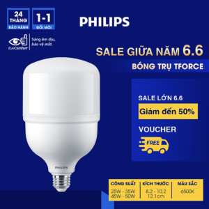 [Review] Bóng đèn Philips trụ TForce siêu sáng (25W,35W,45W, 50W) - Ánh sáng trắng 6500K (01 bóng)