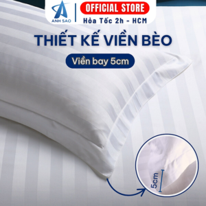 [Review] Cặp vỏ gối cotton sọc 3f màu trắng A kích thước 50x70/ 60x80 cm