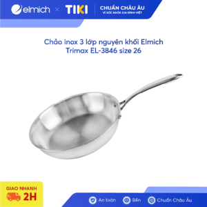 [Review] Chảo inox 3 lớp nguyên khối Elmich Trimax EL-3846 size 26
