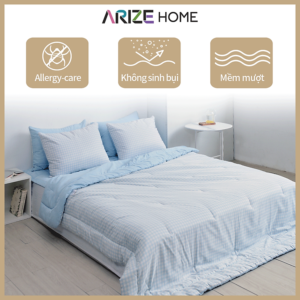 [Review] Chăn Chần Bông ARIZE Vải Microfiber Họa Tiết Caro 2mx2.3m