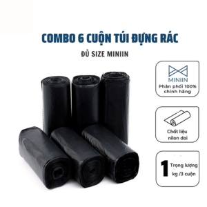 [Review] Cmbo 6 Cuộn Túi Đựng Rác Gia Đình, Bao Đựng Rác Văn Phòng, Trường Học Tiện Lợi Màu Đen Đầy Đủ 3 Size Tiểu Trung Đại - Chính Hãng MINIIN