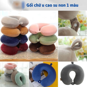 [Review] Gối kê cổ chống đau mỏi vai gáy chữ U, dùng cho văn phòng , du lịch vải nhung mềm mịn nhiều màu dễ thương cute