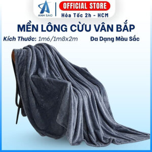 [Review] Mền lông cừu vân hạt bắp vải microfiber cao cấp A - mềm mại, ấm áp, thấm hút tốt