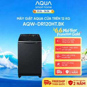 [Review] Máy giặt cửa trên Aqua Inverter 12KG AQW-DR120HT.BK - Bảo hành 2 năm - Hỗ trợ lắp đặt - Hàng chính hãng