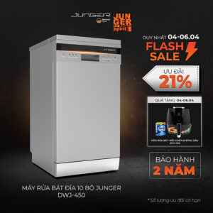 [Review] Máy rửa bát Junger DWJ-450 Dung tích 10 bộ Phím bấm cơ Hàng Chính Hãng Bảo Hành 24 Tháng
