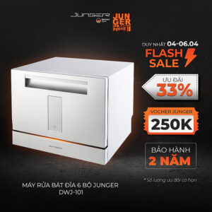 [Review] Máy rửa bát mini JUNGER DWJ-101 Dung tích 6 bộ Hàng Chính Hãng Bảo Hành 24 Tháng