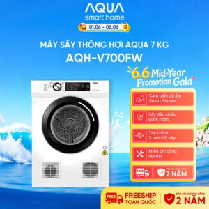 [Review] Máy sấy thông hơi Aqua 7 kg AQH-V700FW - Bảo hành 2 năm - Freeship toàn quốc - Hàng chính hãng