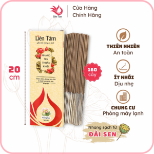 [Review] Nhang Sen Thuần Khiết Liên Tâm 20.5cm 160 cây - Ít khói, dịu nhẹ, 100% Đài sen thiên nhiên