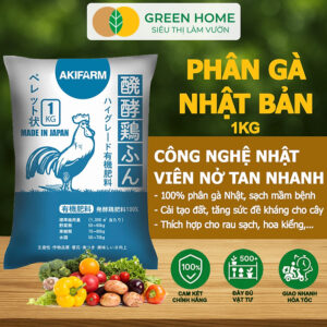 [Review] Phân Gà Greenhome, Aki Sfarm, Bao 1kg, Nhập Khẩu Nhật, Viên Nén, Hữu Cơ Sinh Học Bón Rau Sạch, Cây Ăn Quả, Hoa Hồng