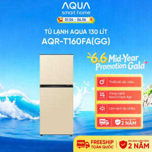 [Review] [SẢN PHẨM MỚI 2025I] Tủ lạnh AQUA 130 lít ngăn đá trên AQR-T160FA(GG) - Màu Be - Freeship toàn quốc - Bảo hành 2 năm - Hàng chính hãng