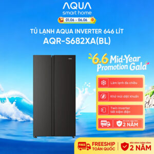 [Review] [SALE SỐC] Tủ lạnh Aqua Inverter 646 lít AQR-S682XA(BL) - Bảo hành 2 năm - Freeship toàn quốc - Hàng chính hãng