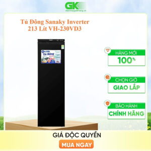 [Review] TỦ ĐÔNG ĐỨNG INVERTER SANAKY 231/230 LÍT VH-230VD3 NHÔM (R600A) (7 HỘC) (HÀNG CHÍNH HÃNG) (CHỈ GIAO HCM)