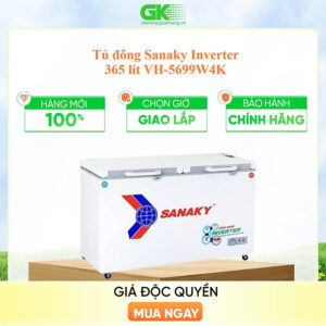 [Review] Tủ đông mát Sanaky inverter 365 lít VH-5699W4K - Hàng chính hãng( Chỉ giao HCM)