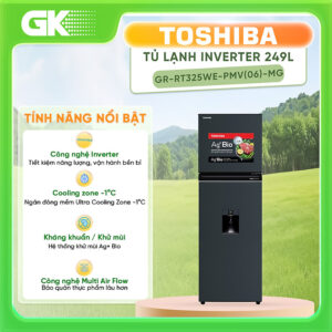 [Review] Tủ lạnh Toshiba Inverter 249 lít GR-RT325WE-PMV(06)-MG - Hàng chính hãng [Giao hàng toàn quốc]