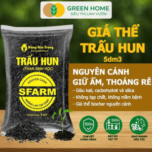 [Review] Trấu Hun Greenhome, Bao 5dm3, Sfarm, Giá Thể, Nguyên Cánh Không Lẫn Tạp Chất. Dùng Trồng Thuỷ Canh, Rau Mầm, Ươm Cây Con